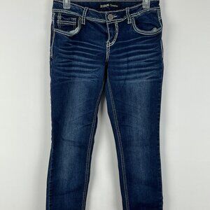 ZCO Jeans Size 7 Inseam 32in Low Rise 7in Blue Skinny Cotton Polyester Spandex